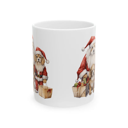 Christmas Santa Dogs Ceramic Mug 11oz  Item #38648