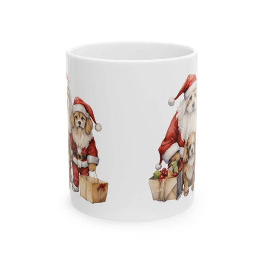 Christmas Santa Dogs Ceramic Mug 11oz  Item #38648