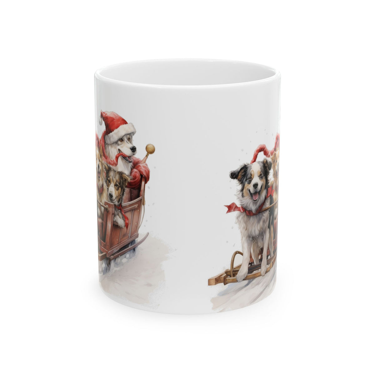Christmas Dogs Ceramic Mug – Festive Santa Pups 11oz  Item #178823