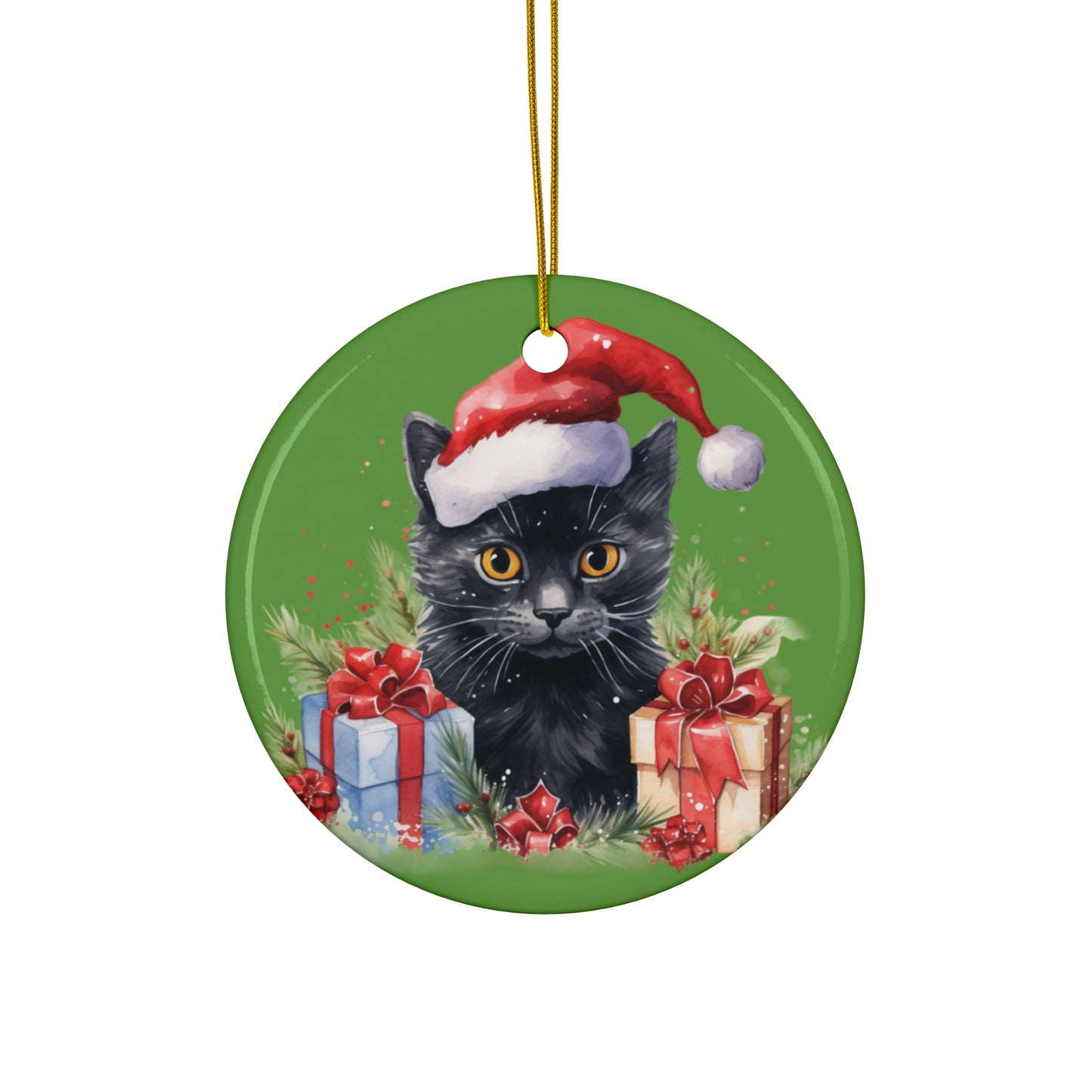 Ceramic Ornament - Christmas Cat      Item #3787103