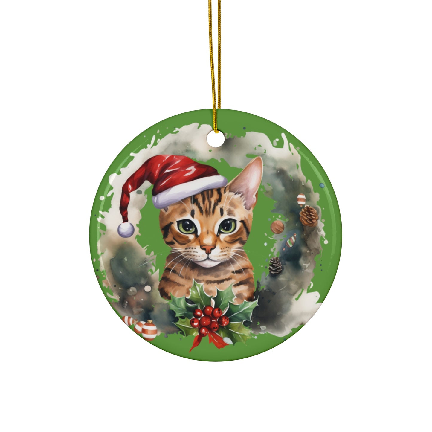 Ceramic Ornament - Christmas Cat      Item #2620857