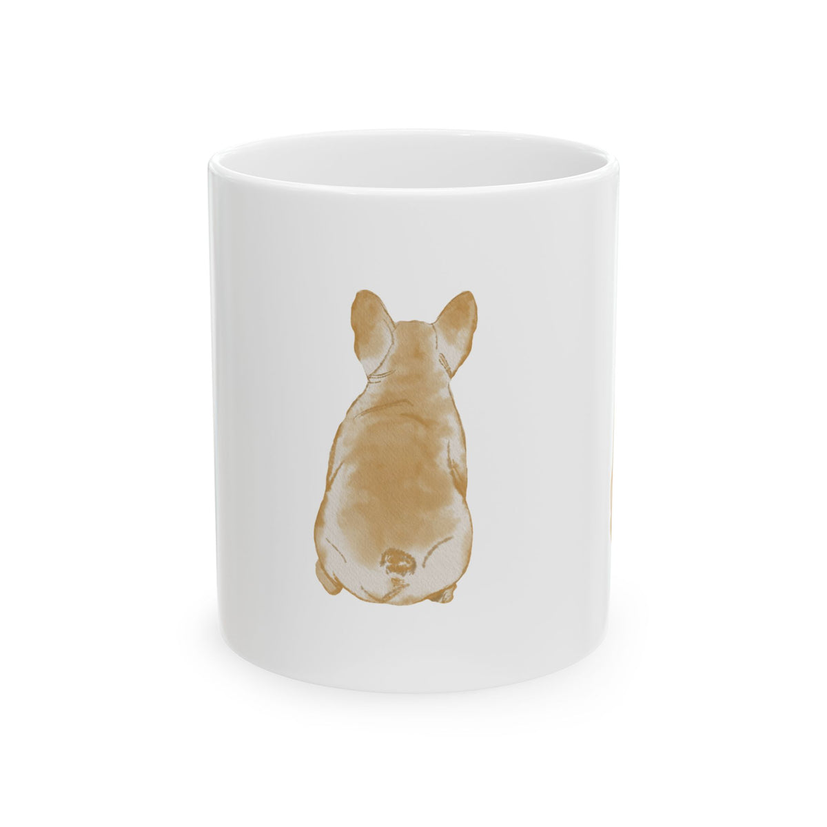 Dog Silhouette Mug – Back View Ceramic Coffee Cup 11oz    Item #62248