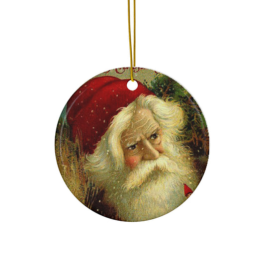 Santa Ceramic Disc Ornament        Item #1094459