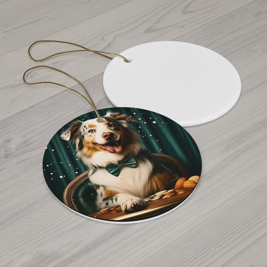Dog Ceramic Disc Ornament            Item #8902028