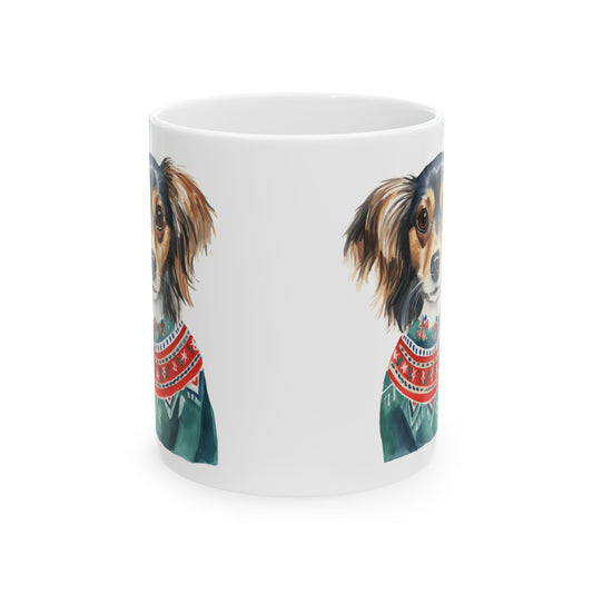 Dog Portrait Mug – Festive Sweater Pet Coffee Cup 11oz  Item #963413