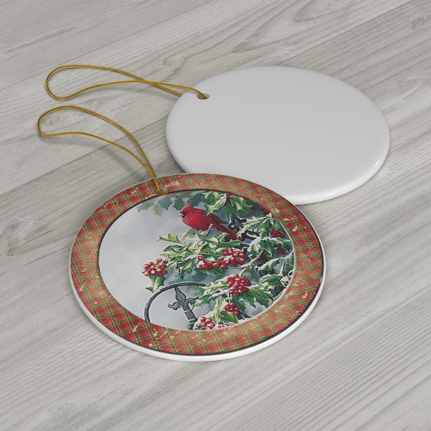 Cardinal Ceramic Disc Ornament        Item #8168899