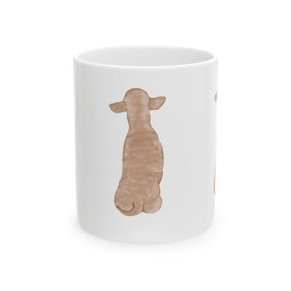 Brown Dog Silhouette Mug – Back View Ceramic Coffee Cup 11oz    Item #1689