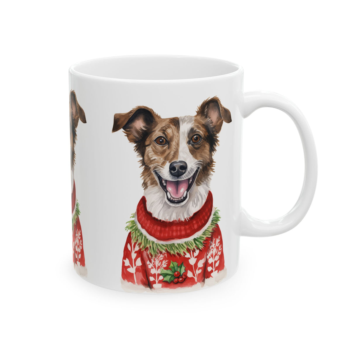 Dog Christmas Mug – Festive Dog in Holiday Sweater 11oz  Item #278739