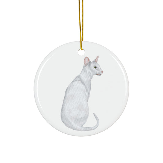 Cat Ceramic Disc Ornament        Item #3107417