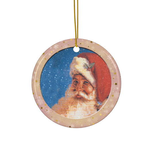 Santa Ceramic Disc Ornament - Santa     Item #4283281