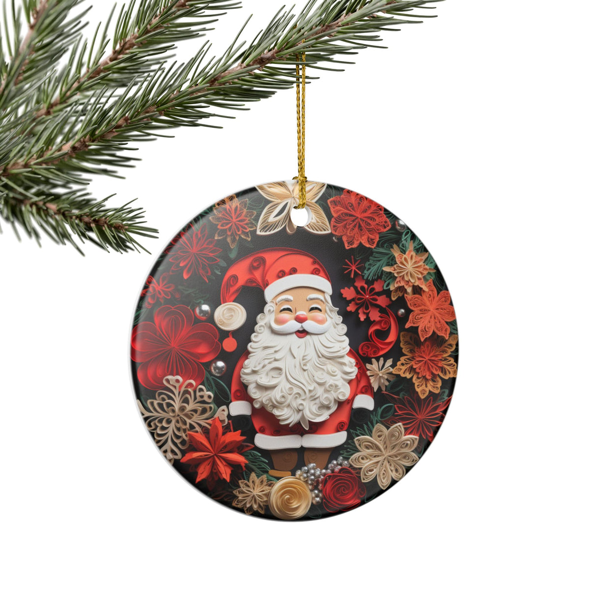 Santa Claus Christmas Ceramic Ornament    Item #465011