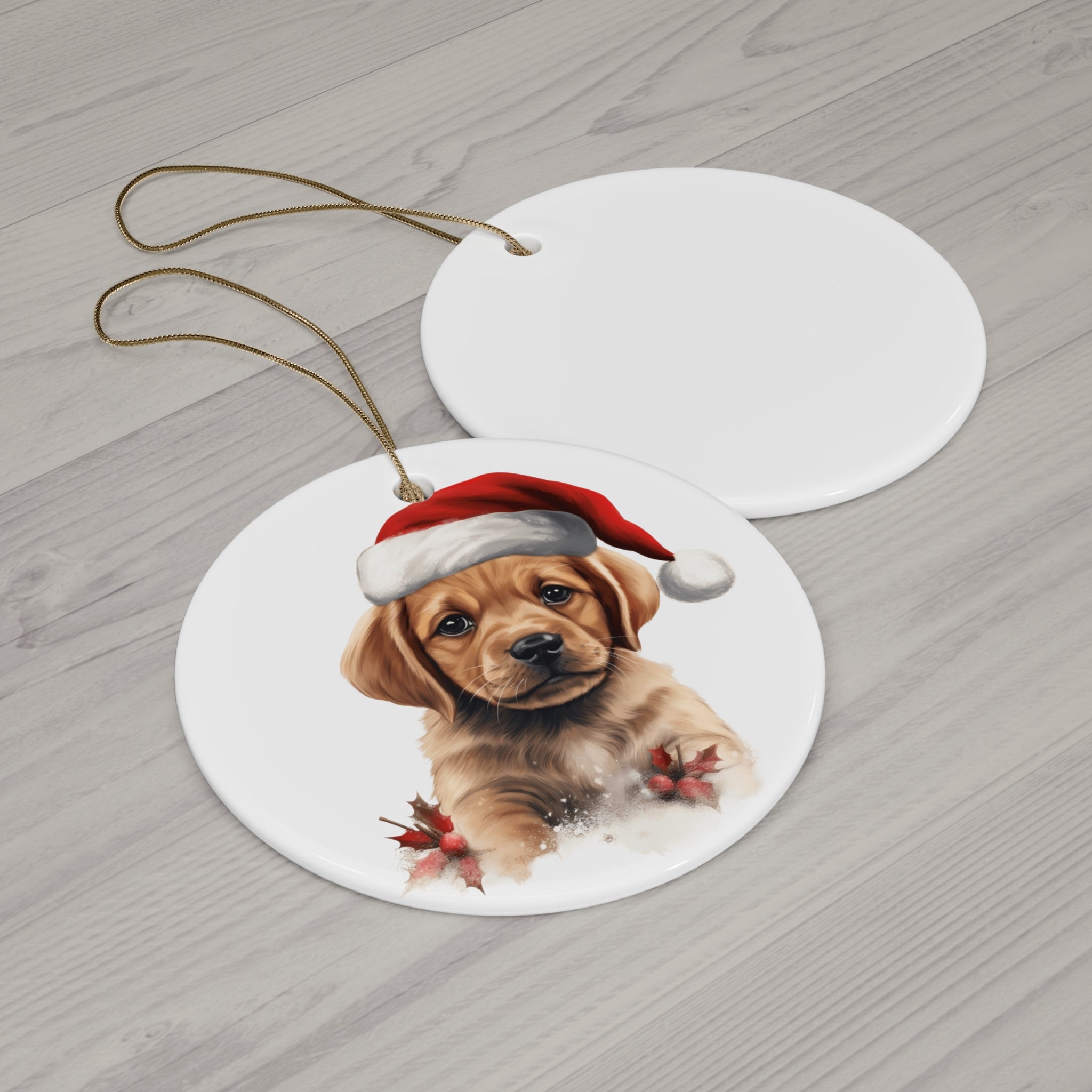 Christmas Dog Ceramic Disc Ornament           Item #8457723