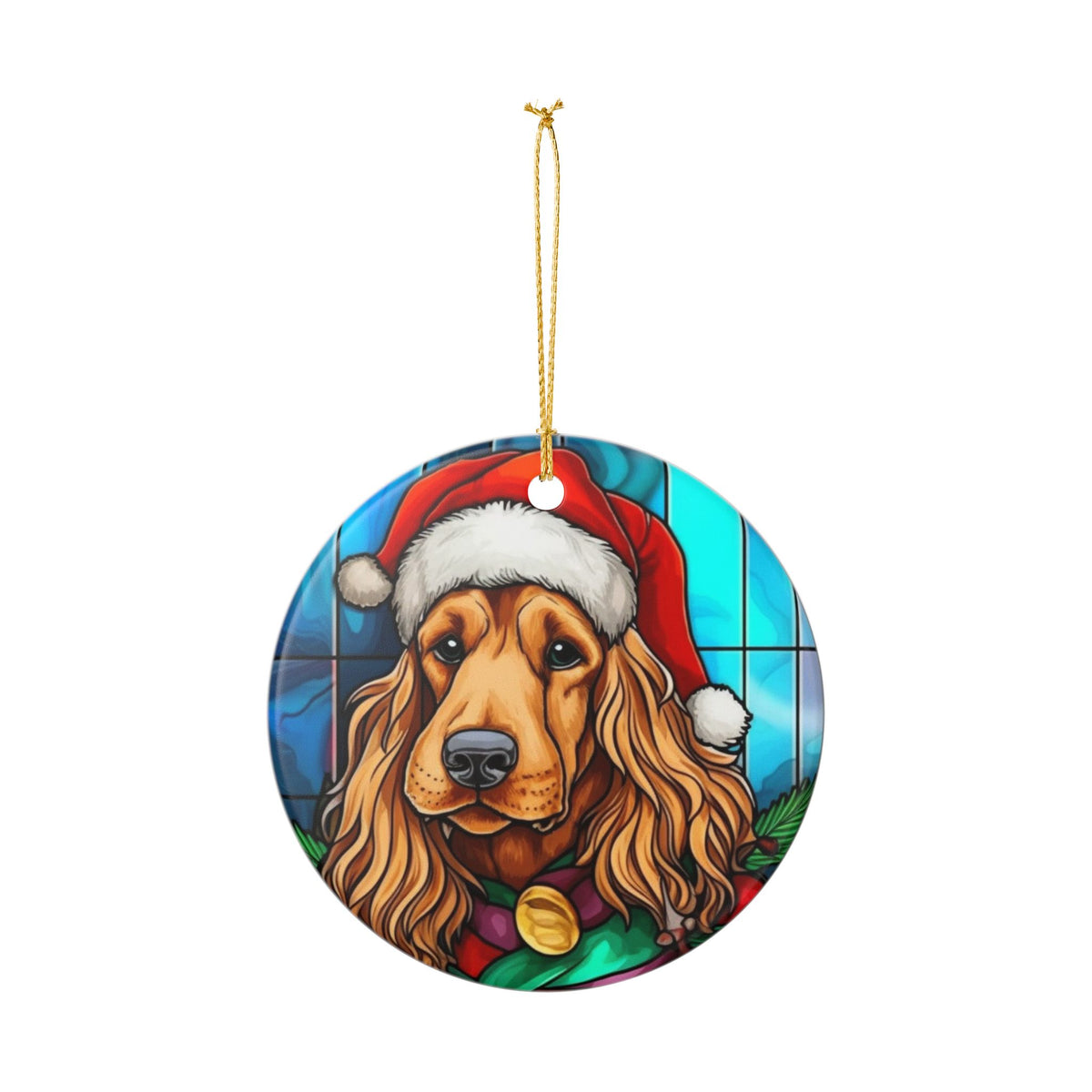 Christmas Golden Retriever Ceramic Ornament     Item #356066