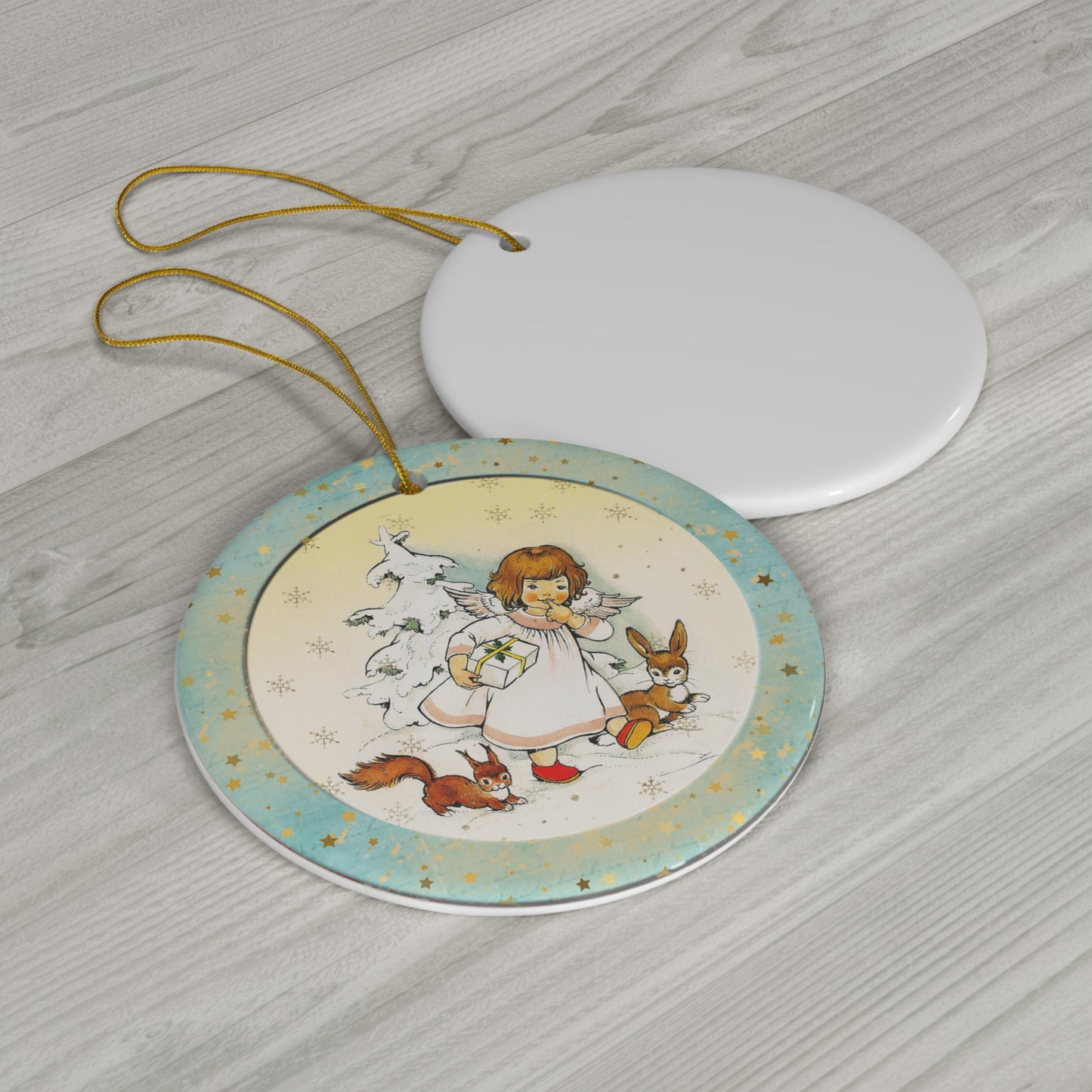 Christmas Scene Ceramic Disc Ornament        Item #4421502