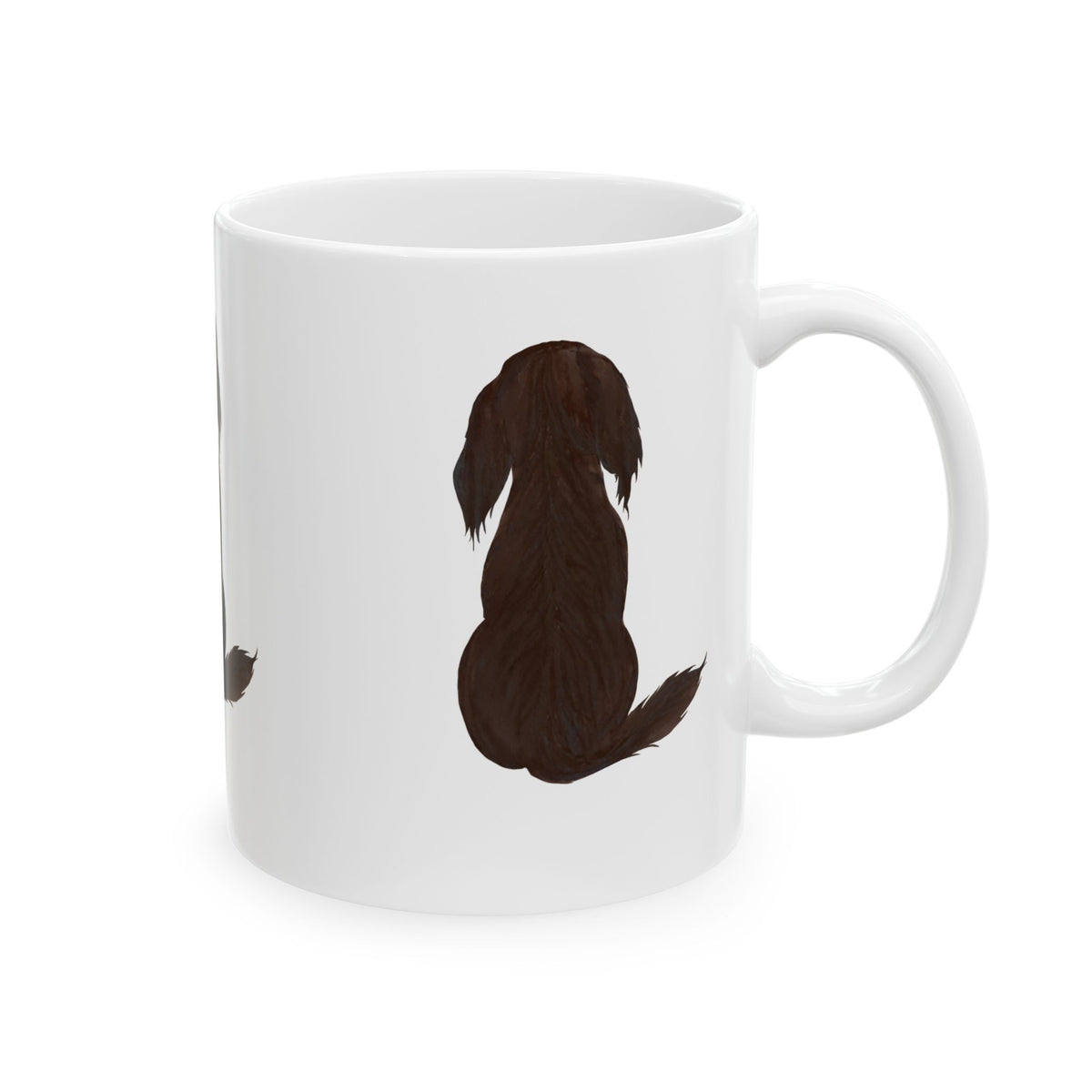 Dog Silhouette Mug – Back View Ceramic Coffee Cup 11oz    Item #15732