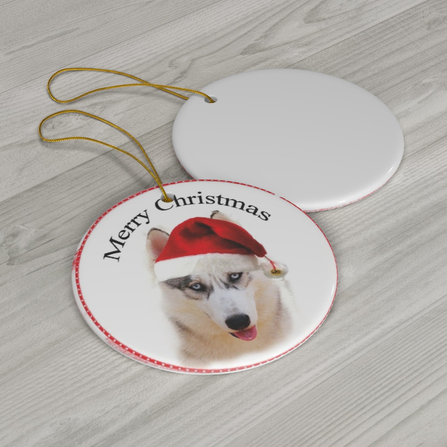 Ceramic Ornament - Merry Christmas Dog     Item #3267537