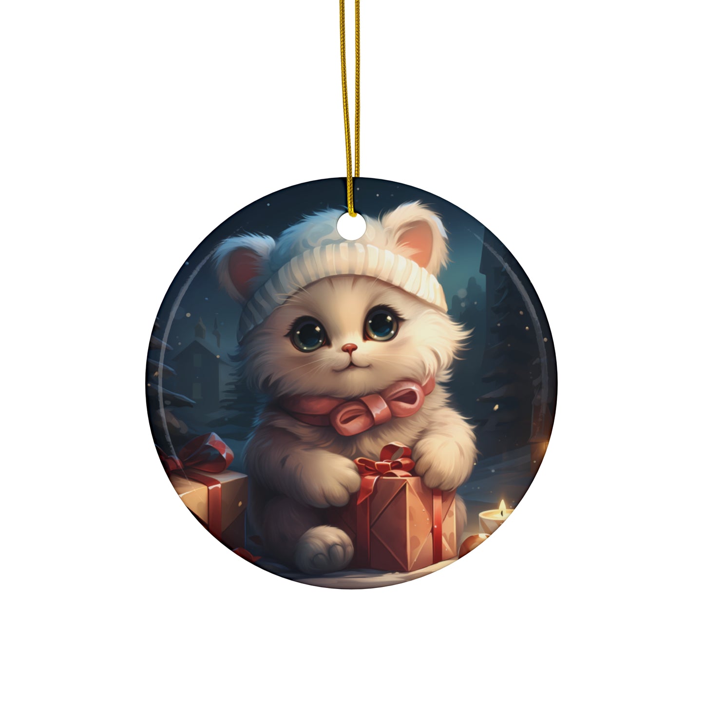 Cat Ceramic Disc Ornament            Item #2099487