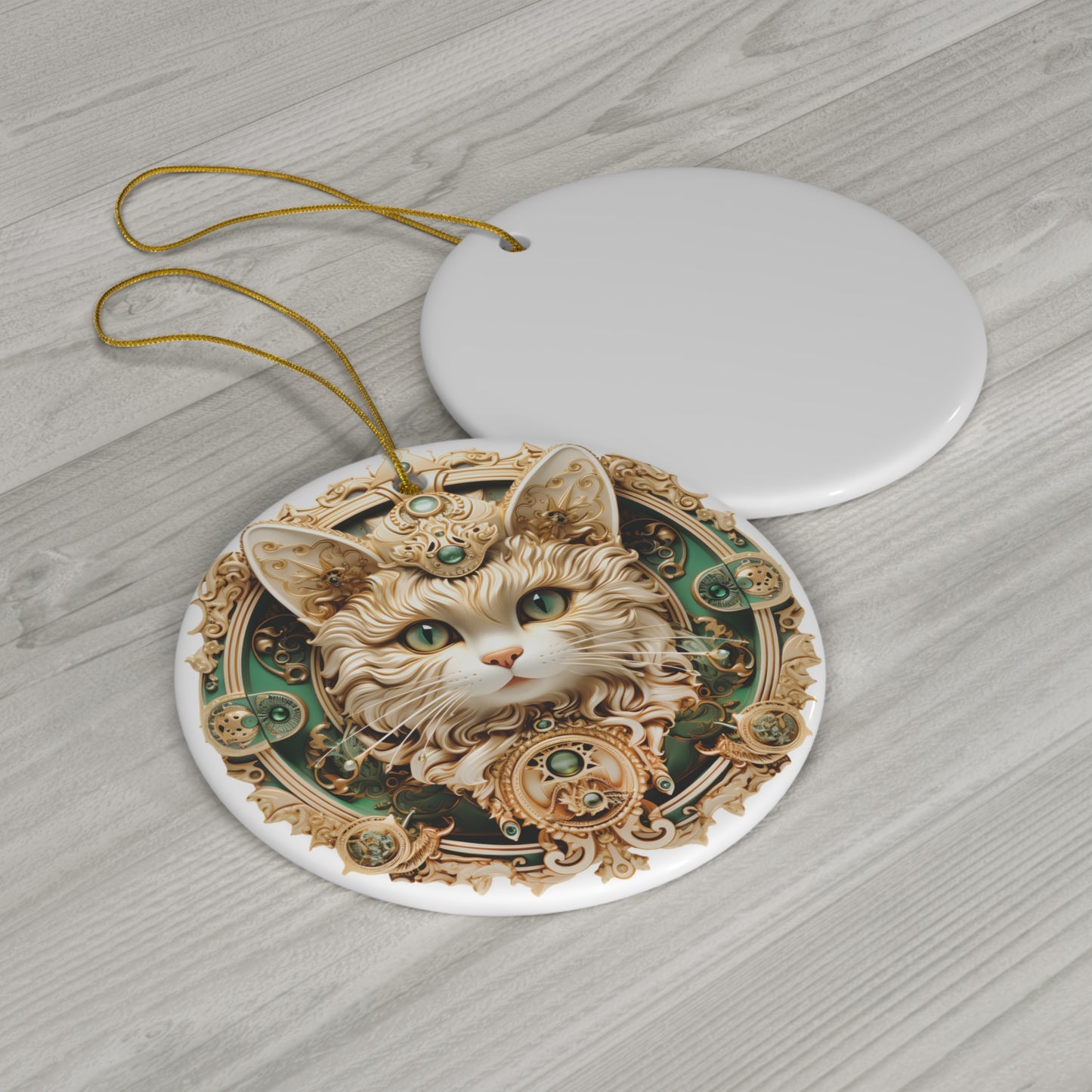 Cat Ceramic Disc Ornament                 Item #4038345