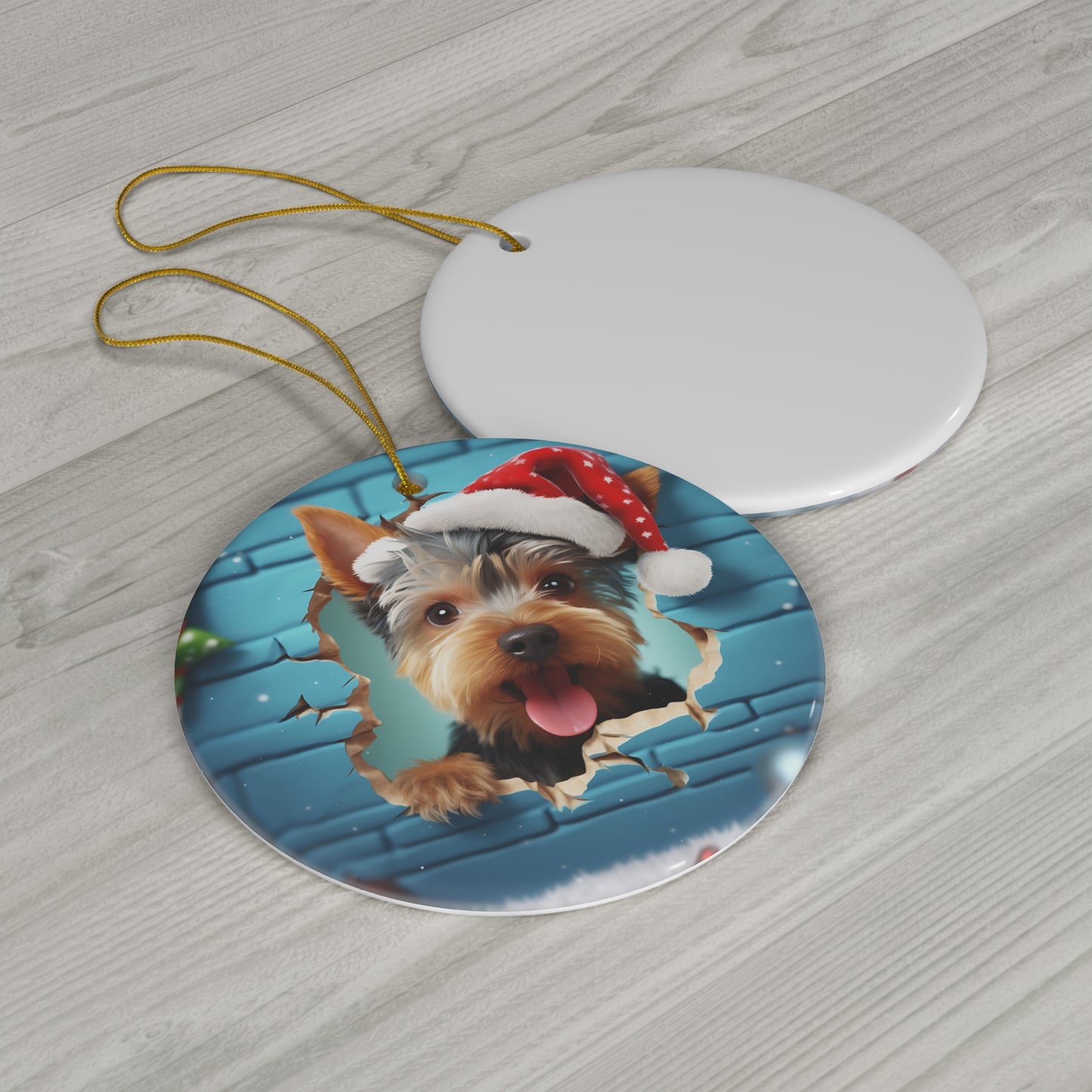 CERAMIC ORNAMENT - 3D CHRISTMAS DOG        Item #8321346