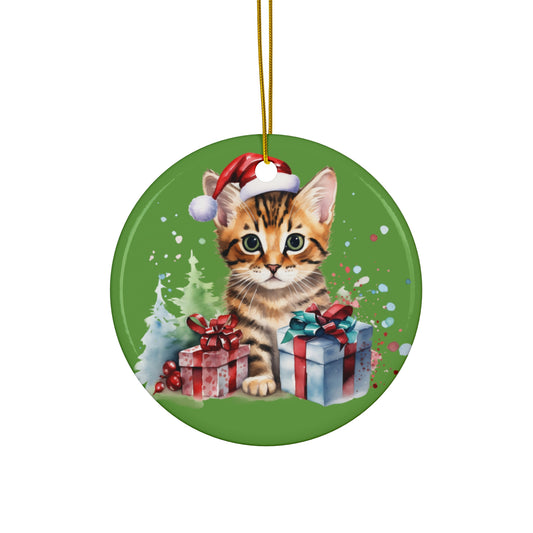 Ceramic Ornament - Christmas Cat      Item #3152158