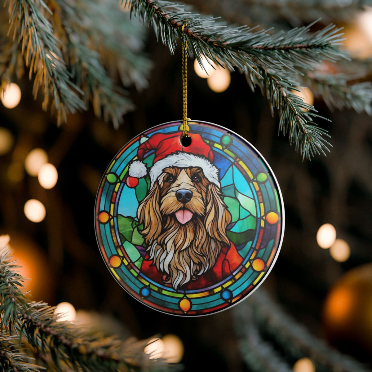 Stained Glass Christmas Dog Ornament    Item #283146