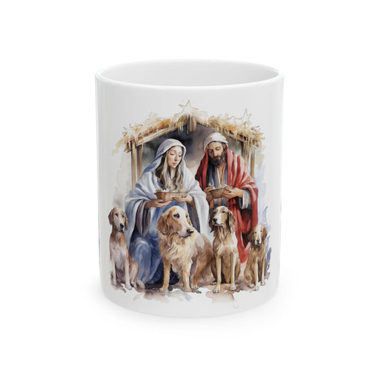 Nativity Mug with Dogs — Religious Christmas Coffee Cup 11oz  Item #505916