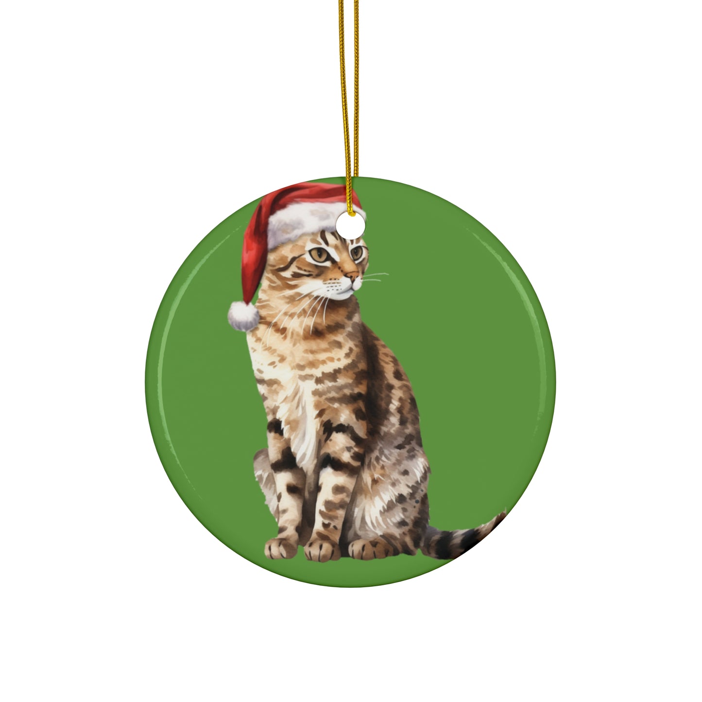 Ceramic Ornament - Highlander Xmas Cat    Item #516389