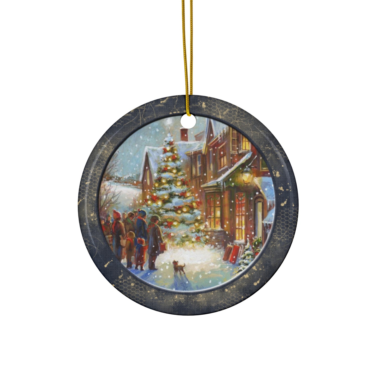 Winter Scene Ceramic Disc Ornament     Item #2495609