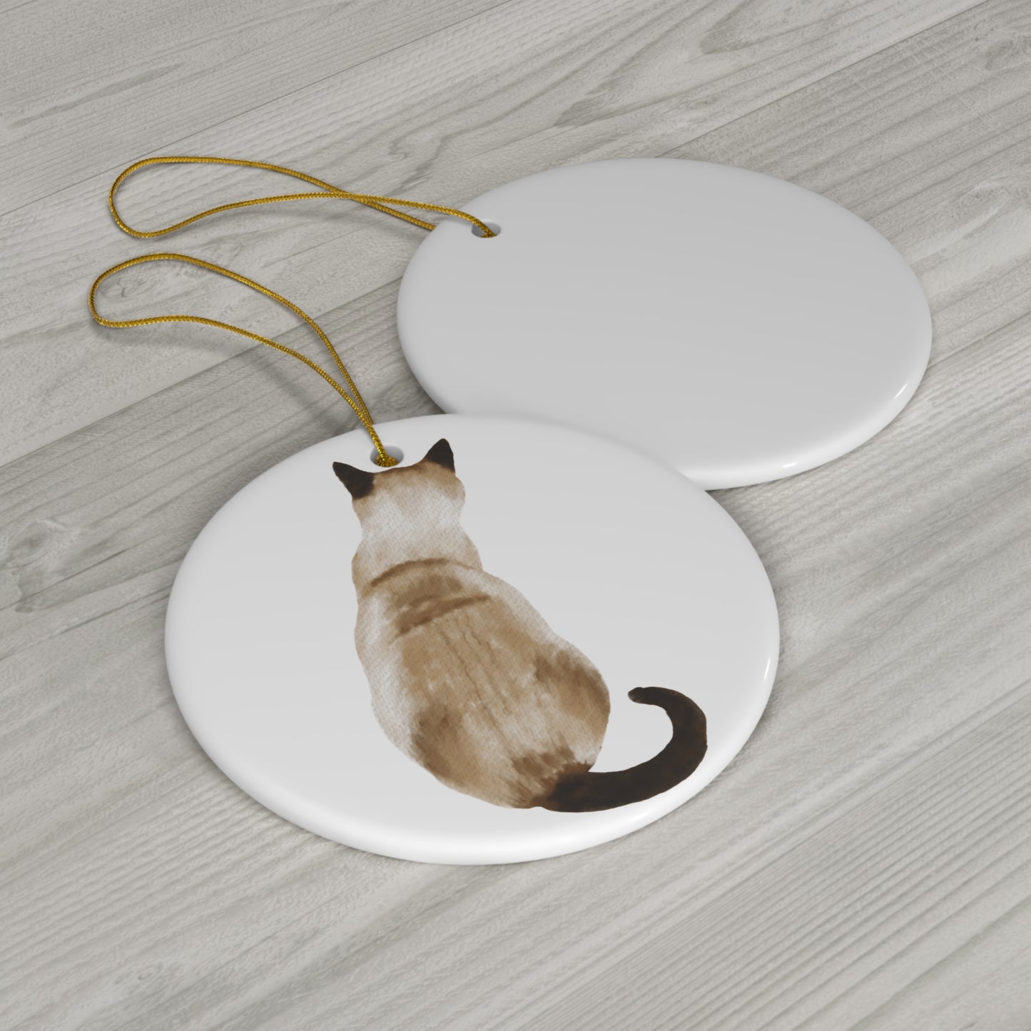 Cat Ceramic Disc Ornament        Item #7827935