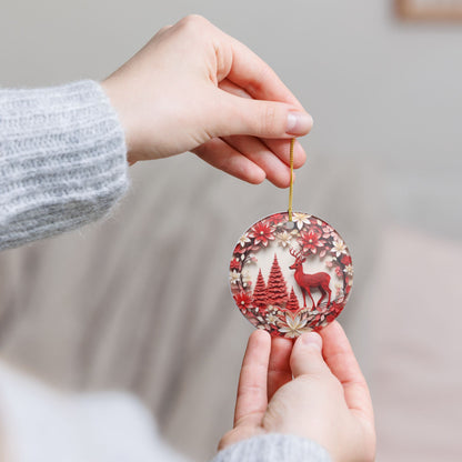 Red Reindeer Christmas Ornament   Item #384235