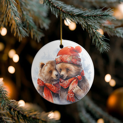 Woodland Bear Couple Christmas Ornament    Item #9274