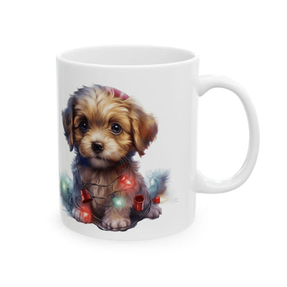 Christmas Puppy In Lights Mug 11oz    Item #55115