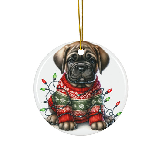 Ceramic Ornament - Cane Corso Christmas Puppy With Lights     Item #6529167