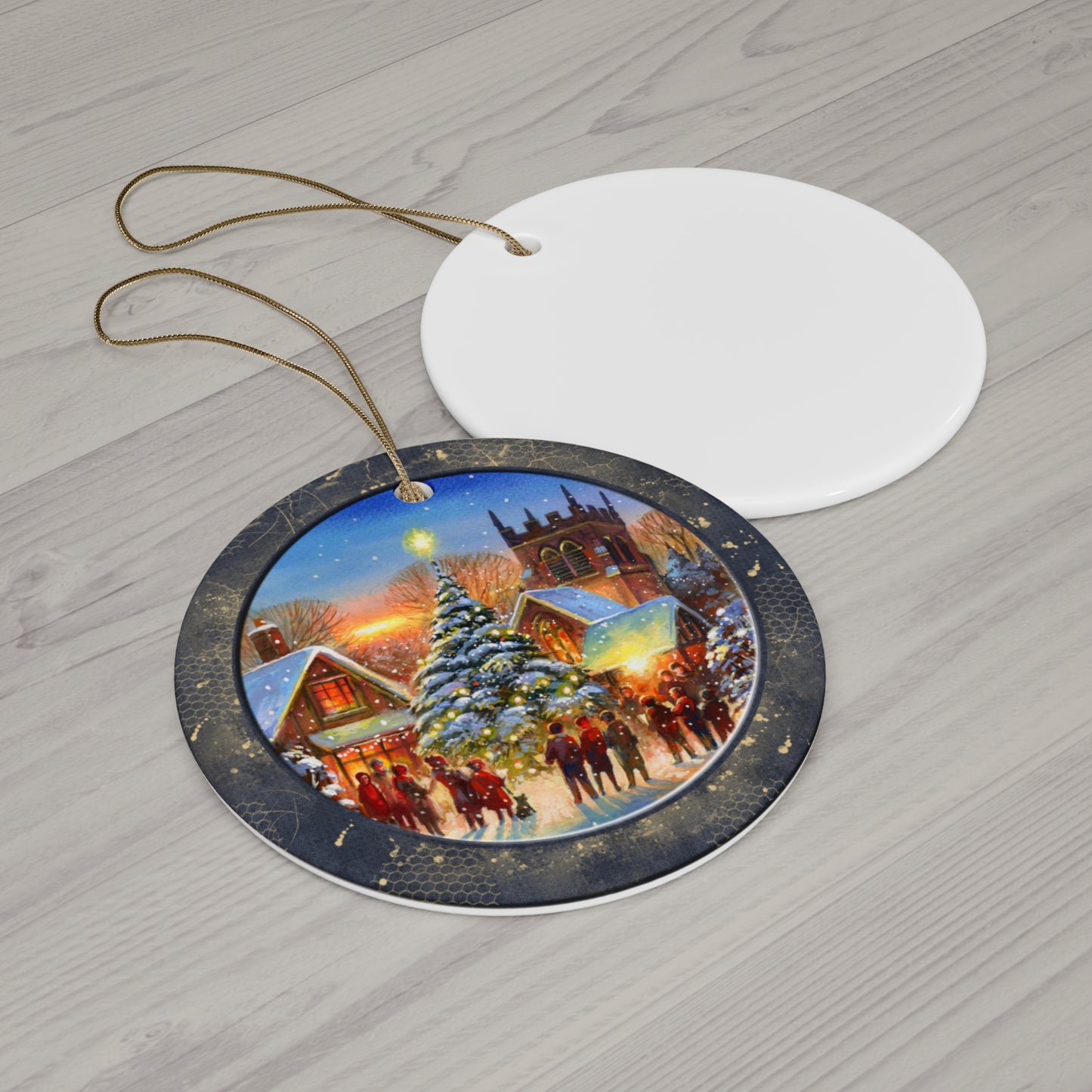 Winter Scene Ceramic Disc Ornament     Item #9045612