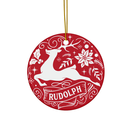 Rudolph Reindeer Ceramic Ornament      Item #3125796