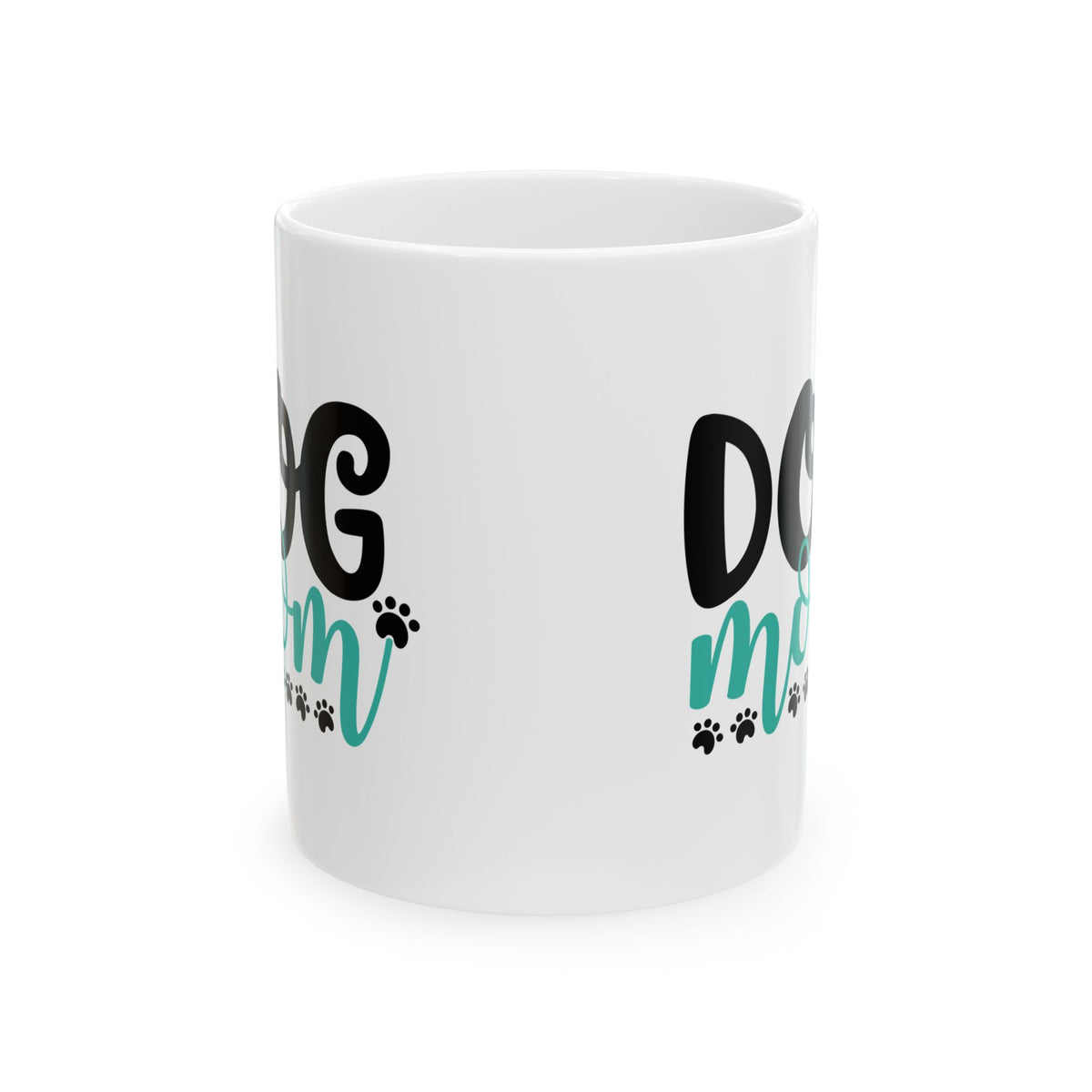 Dog Mom Ceramic Mug — Cute Paw Print Coffee Cup 11oz    Item #356587