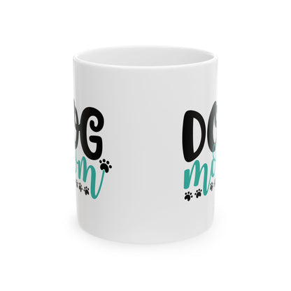 Dog Mom Ceramic Mug — Cute Paw Print Coffee Cup 11oz    Item #356587