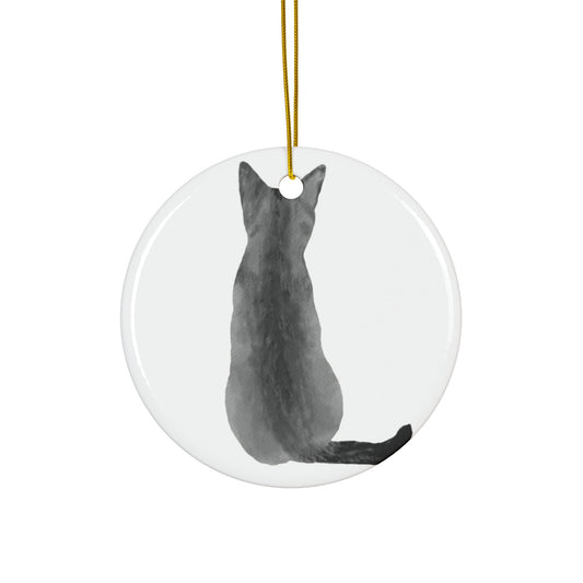 Cat Ceramic Disc Ornament          Item #9045235