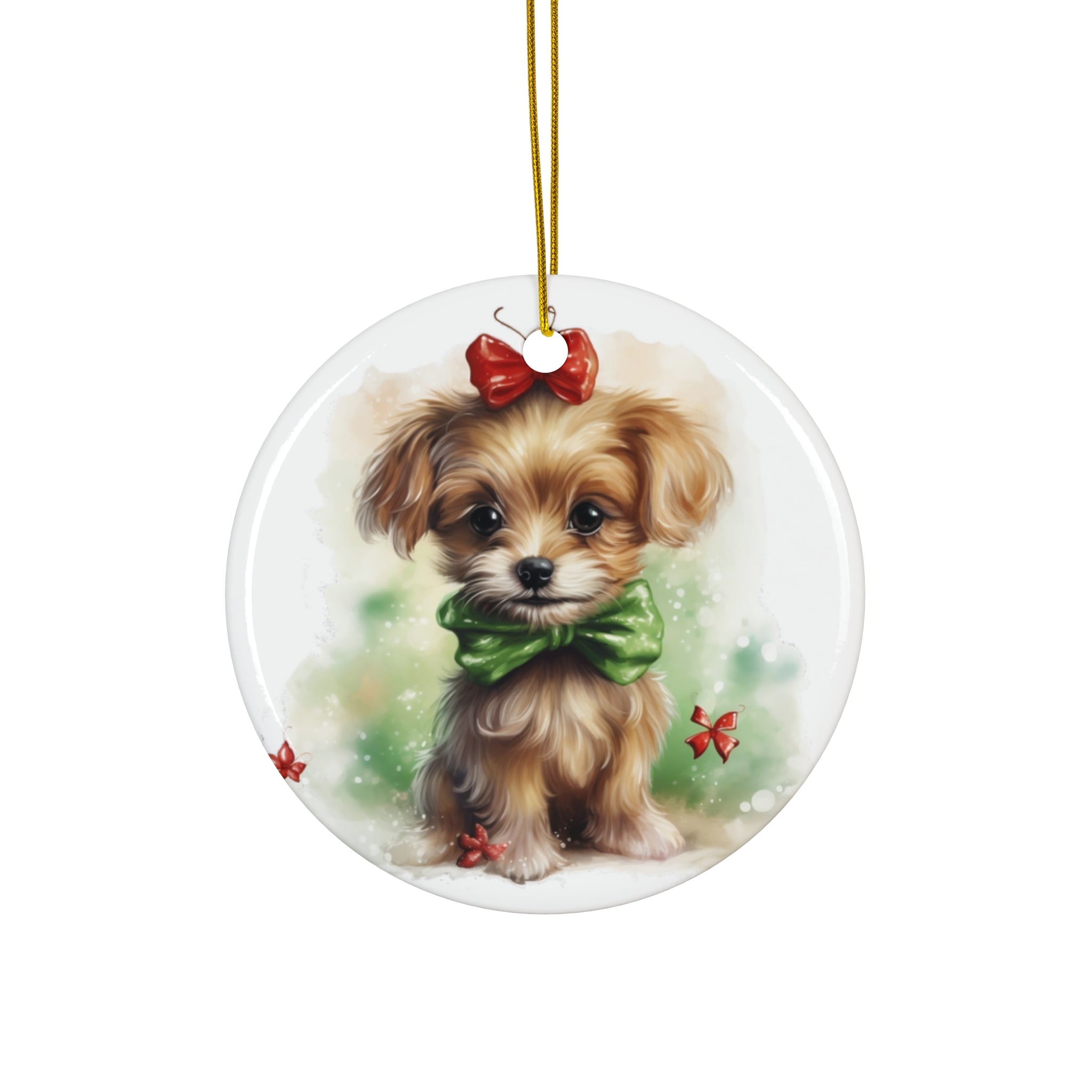 Christmas Dog Ceramic Disc Ornament           Item #1461969