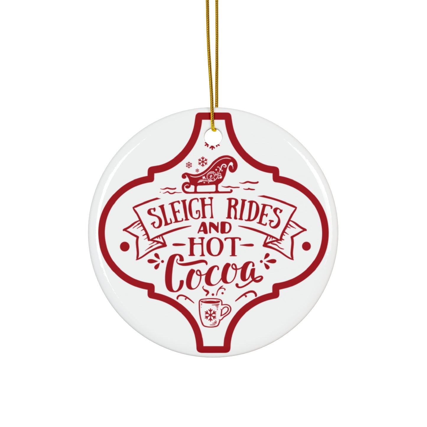 Sleigh Rides Ceramic Disc Ornament               Item #405809