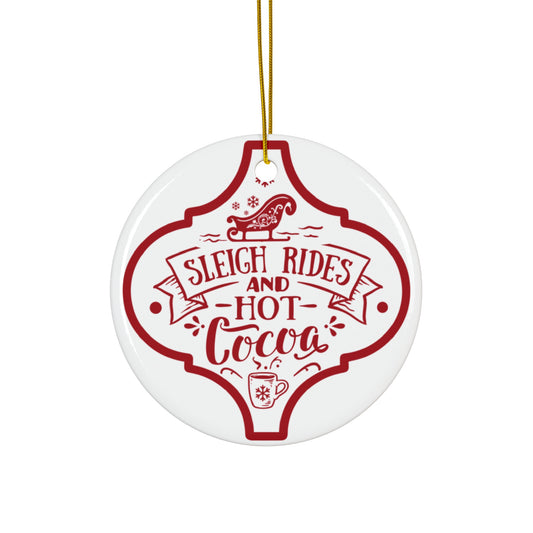 Sleigh Rides Ceramic Disc Ornament               Item #405809