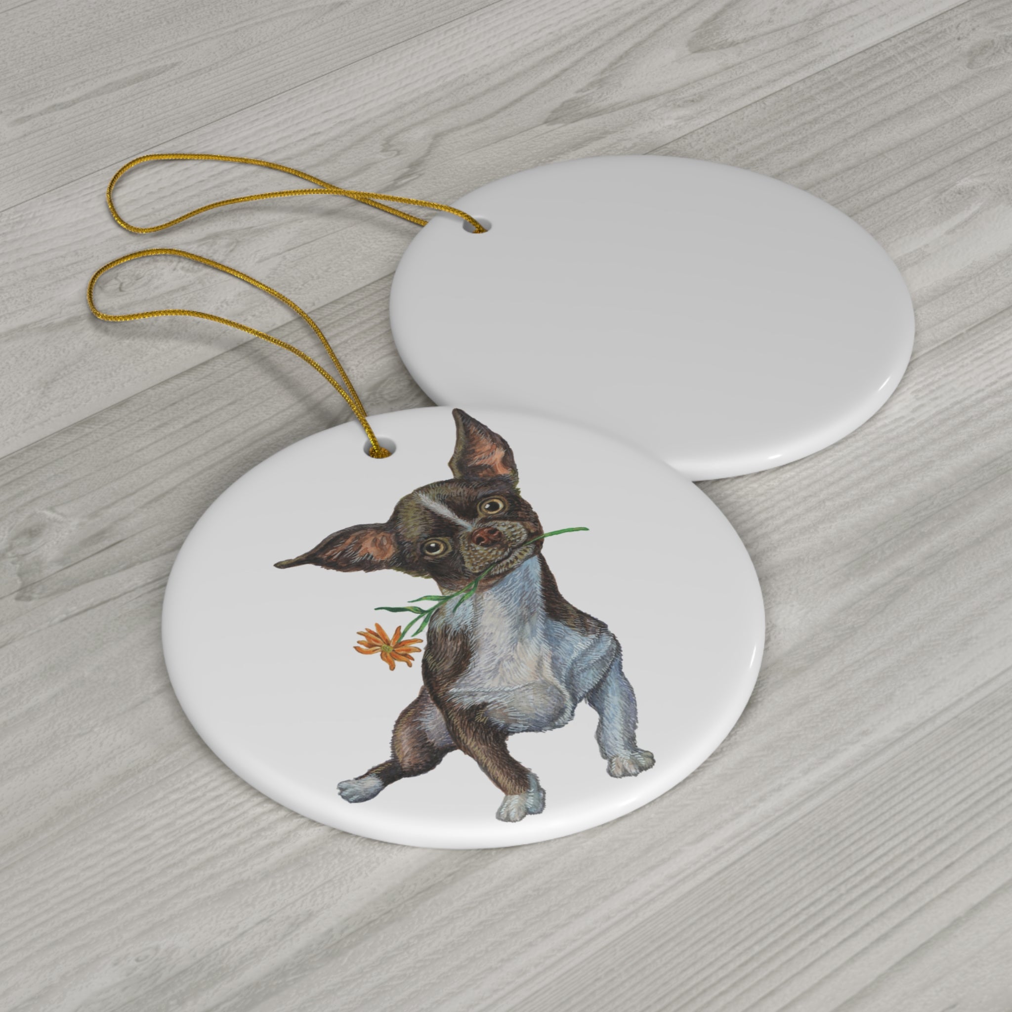 Dog Ceramic Disc Ornament       Item #2993819