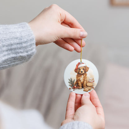 Christmas Puppy Ceramic Ornament     Item #372393