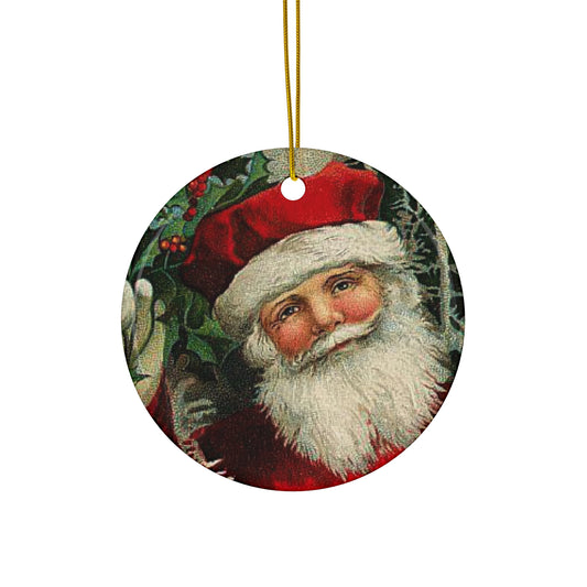 Santa Ceramic Disc Ornament      Item #2318757