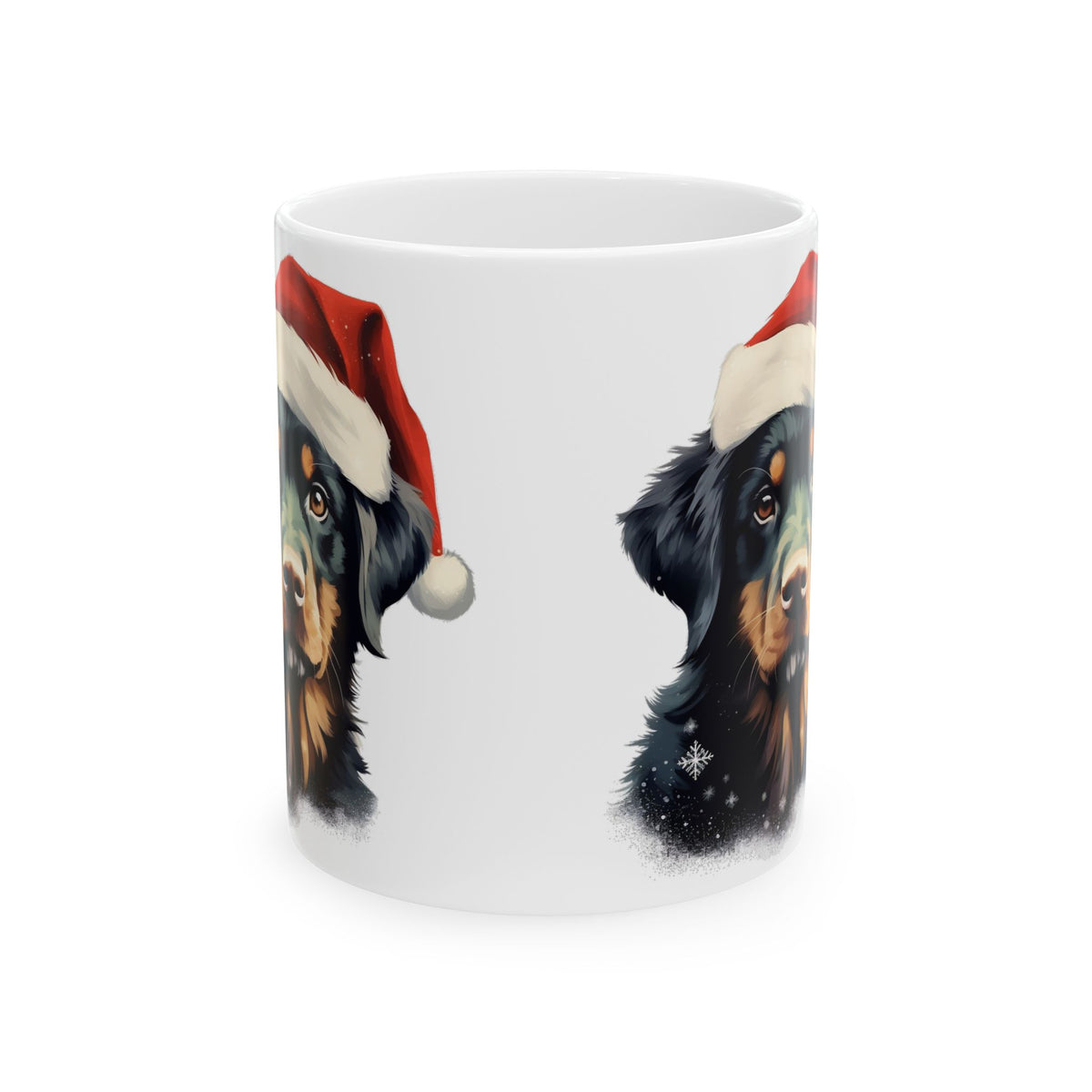 Festive Santa Hat Dog Christmas Ceramic Mug  11oz  Item #916551