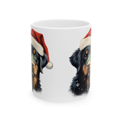 Festive Santa Hat Dog Christmas Ceramic Mug  11oz  Item #916551