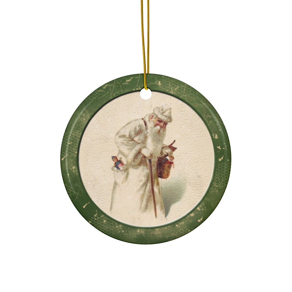 Santa Ceramic Disc Ornament         Item #924685