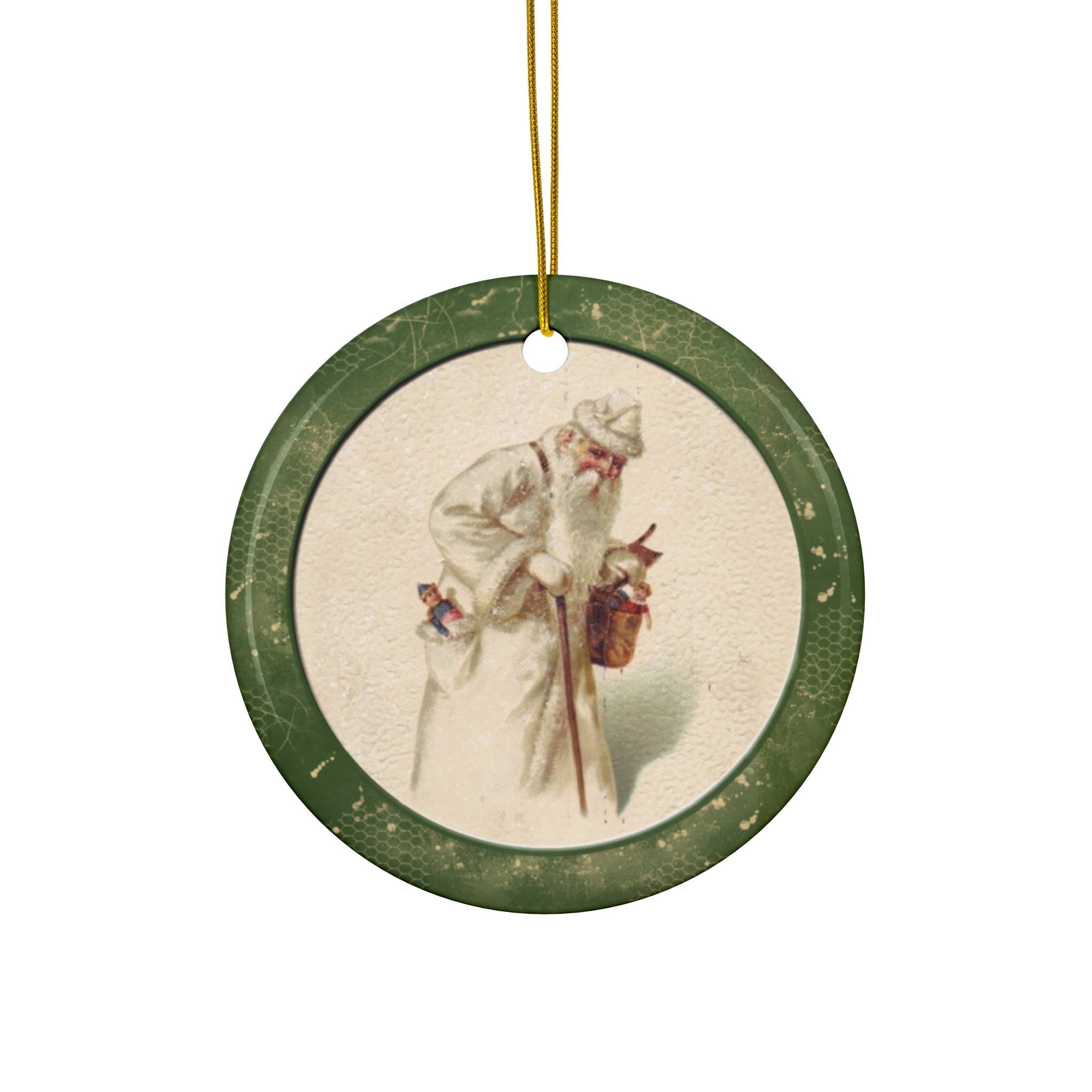 Santa Ceramic Disc Ornament         Item #924685