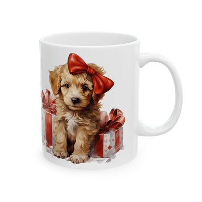 Festive Christmas Dog With Presents Ceramic Mug 11oz    Item #587318