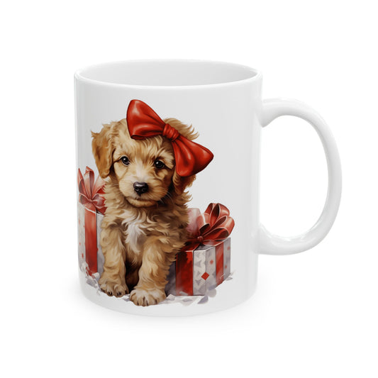 Festive Christmas Dog With Presents Ceramic Mug 11oz    Item #587318